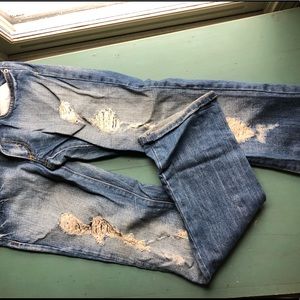 distressed boyfriend jeans